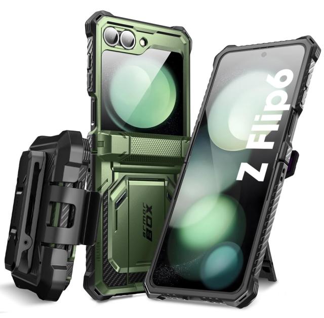 i-Blason Gala y Z Flip 6 5G 2024 ケース SC-54E 保護カバー 米軍MIL規格取得 保護フィルム付き ヒンジ保護 耐衝撃 内蔵スタンド付き ベルトクリップ付属
