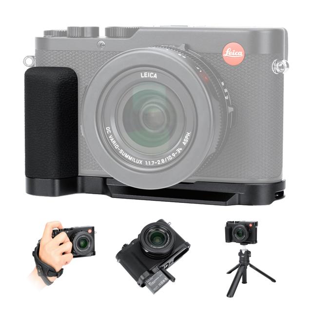 JJC 金属 L型ハンドグリップ ライカ Leica D-Lux 8カメラ適用 電池交換が便利 底の1/4-20のネジ アルカタイプ 黒い