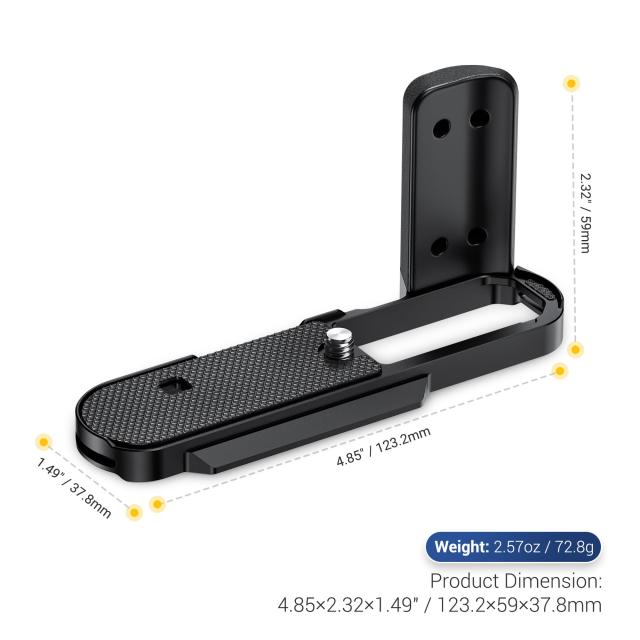 JJC 金属 L型ハンドグリップ ライカ Leica D-Lux 8カメラ適用 電池交換が便利 底の1/4-20のネジ アルカタイプ 黒い_6