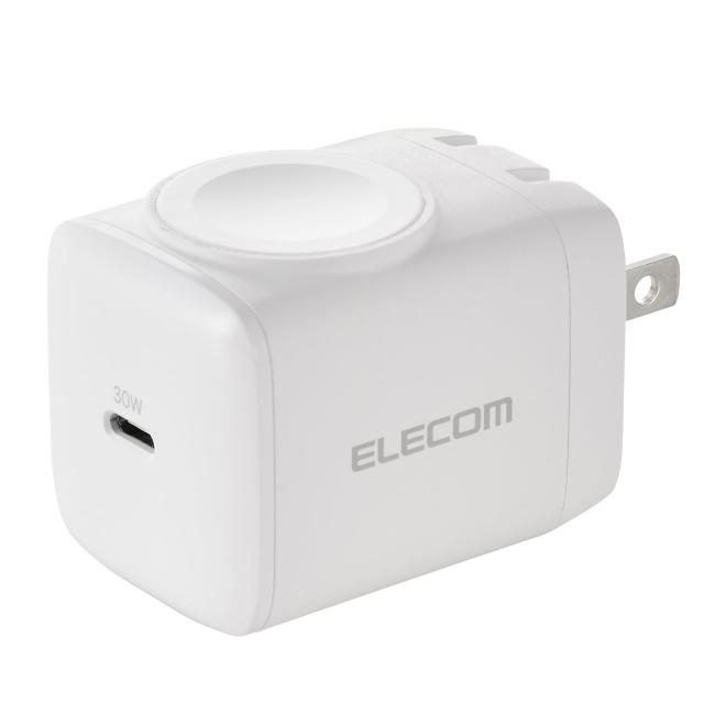 エレコム 充電器 Type-C 30W Apple Watch 対応 1ポート USB PD対応 折りたたみ式プラグ ホワイト EC-AC9830WH