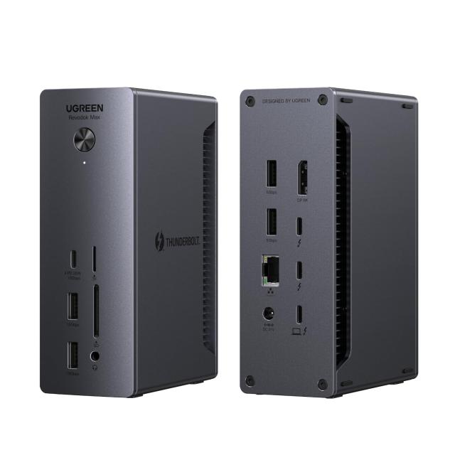 UGREEN Revodok Max 213 13-in-1 Thunderbolt 4 ドッキングステーション 40Gbps 高速データ転送 2画面拡張4K@60Hz 単一出力8K@30Hz 90W PD対応 2.5Gbpsイーサネット SD/TF 4.0カード 3.5mm オーディオ USB A3.2USB C3.2ポート