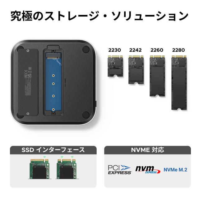 UGREEN Mac mini M4用 ドッキングステーション＆スタンド｜NVMe SSD 