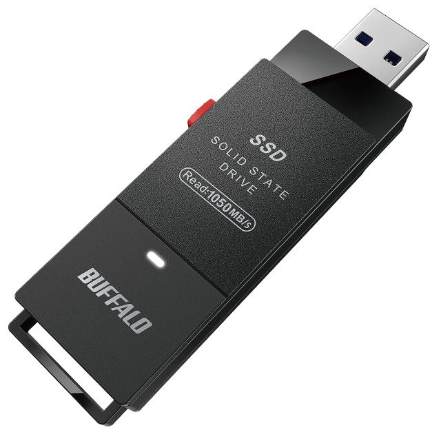 バッファロー SSD 外付け 2.0TB USB3.2 Gen2 読込速度 1050MB/秒 スティック コンパクト 小型 Type-Cアダプター付属 SSD-SCH2.0U3-BA