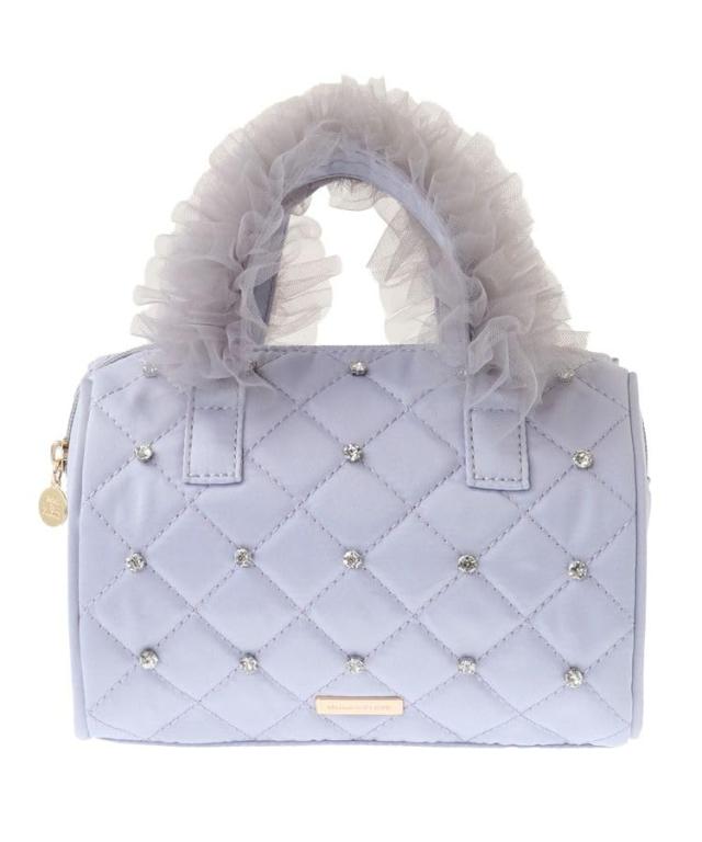 Maison de FLEUR(メゾン ド フルール) ECチュールハンドルラインストーンボストン グレイッシュブルー 08000342600