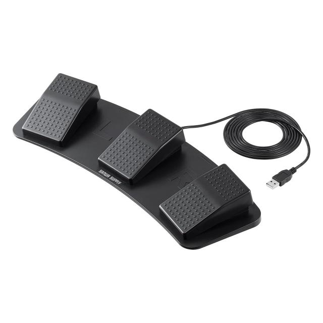 サンワダイレクト フットペダル 取り替えっこ USB 有線繋ぎ合わせる 3連 放送番組 マイコン 割り当て額 ゲーミング 鍵盤 400-MA179