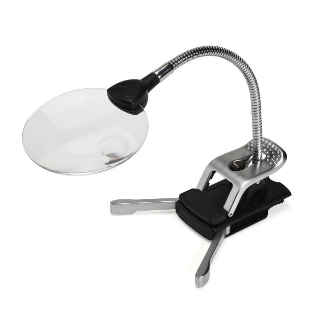 サンワダイレクト スタンドルーペ 拡大鏡 LEDライト付 クリップ対応 手芸 プラモデル 400-CAM019 10個セット 拡大ルーペ 26,625円