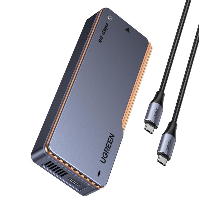 UGREEN 40Gbps高速 M.2 SSD 外付けケースM.2 NVME/PCIE SSD ケース Intel チップ採用 Thunderbolt 3/4/5対応 M.2 2280 M key/B+M key SS専用 8TB容量対応