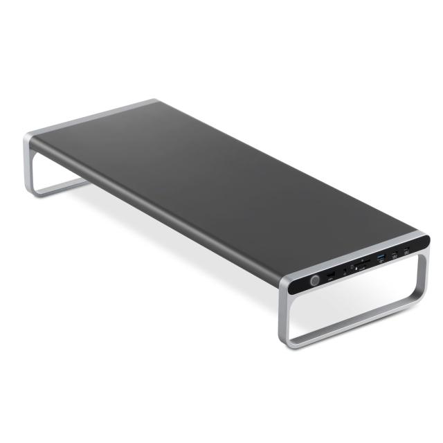 エレコム ドッキングステーション 12in1 モニタースタンド型 27インチまで PC電源供給100W USB-C(30W供給)×2ポート ブラック DST-W08