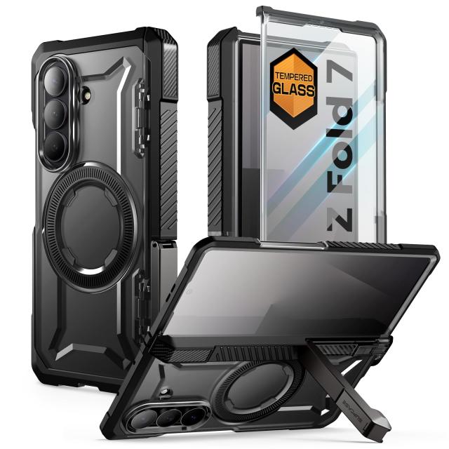 SUPCASE Galaxy Z Fold7 SC-56F/SCG34 ケース 保護カバー 米軍MIL規格取得 ヒンジ保護 スタンド付き MagSafe対応 強化ガラススクリーン プロテクター内蔵