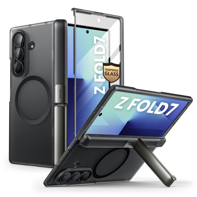 i-Blason Galaxy Z Fold 7 (2025) ケース SC-56F/SCG34 保護カバー 米軍MIL規格取得 ガラスフィルム付き 内蔵スタンド 女性向け おしゃれ 二重の構造