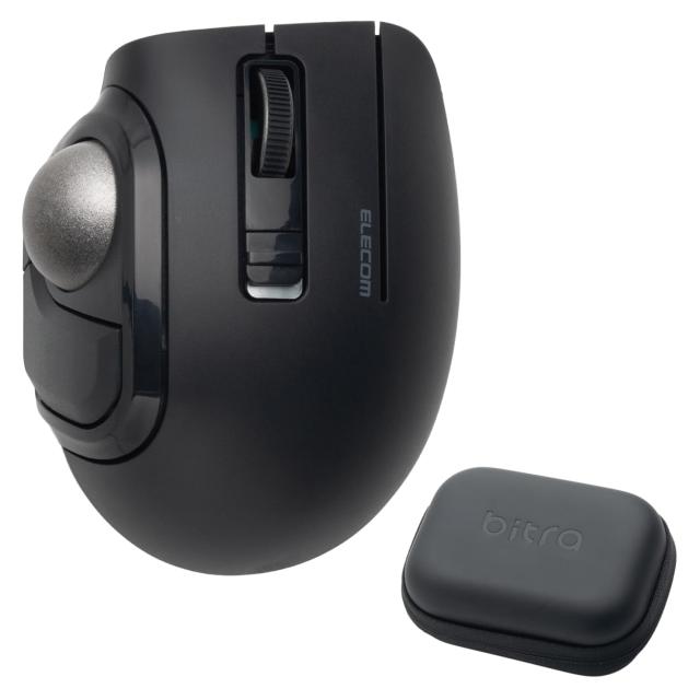 エレコム トラックボールマウス bitra 静音 親指操作 Bluetooth 無線2.4GHz 2台マルチペアリング 5ボタン 専用収納ケース付 M-MT1MRSABK