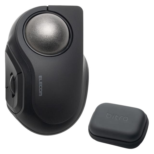 エレコム トラックボールマウス bitra 静音 人差し指操作 Bluetooth 無線2.4GHz 2台マルチペアリング 5ボタン 専用収納ケース付 M-MT2MRSABK