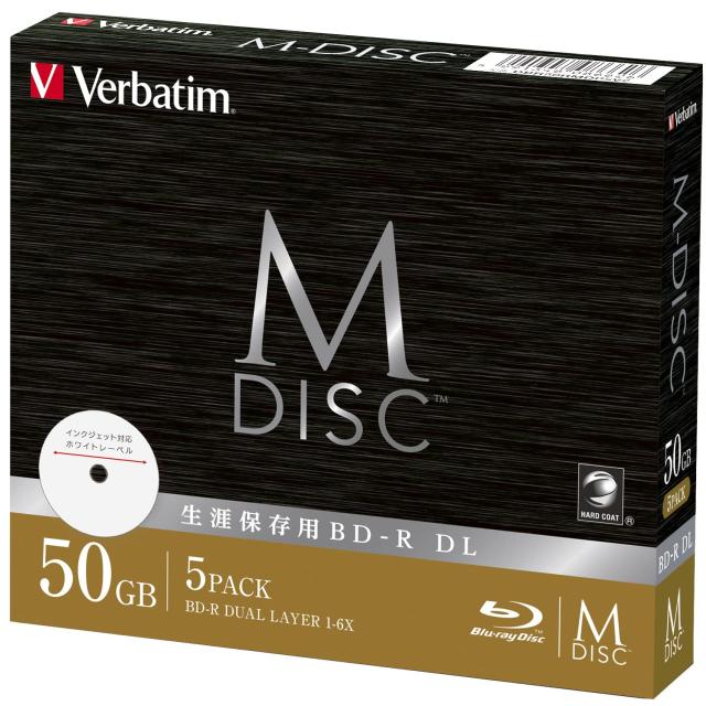 バーベイタム Verbatim バーベイタム 長期保存 M-DISC BD-R 1回記録用 1-6倍速 印刷対応ホワイトレーベル ブルーレイディスク