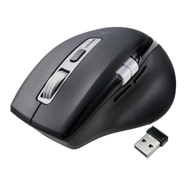 サンワダイレクト ワイヤレスマウス 横スクロール 静音 無線 マルチペアリング 充電式 戻る/進むボタン搭載 5ボタン Win MacOS対応 400-MAWBT207