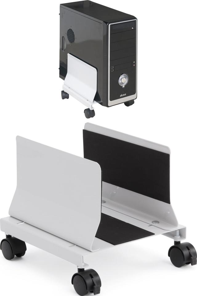 サンワダイレクト CPUスタンド デスクトップ用 キャスター付 幅13.2cm〜21.2cm 無段階調節 スチール製 100-CPU003