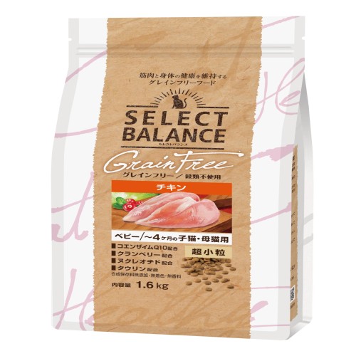 ベッツチョイス セレクトバランス グレインフリー ベビー チキン 超小粒 〜4ヶ月の子猫・母猫用1.6kgの通販は