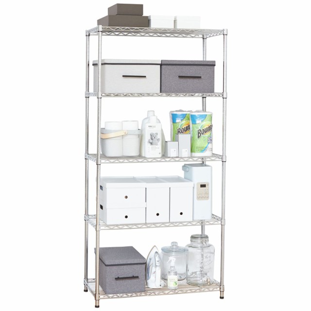 ドウシシャ ラック スチールラック 棚 5段 収納 幅85.5×奥行40.5×高さ174cm 全体耐荷重325kg 軽量 スリム スチールシェルフ キッチンラック レンジ台 キッチン収納 納戸 押し入れ収納 衣類収納 ポール径22mm WR22-85175の通販は 8,672円