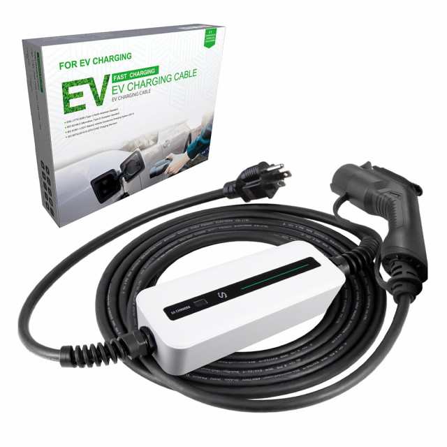 Morecevse EV充電器100V 電気自動車充電器 LCD SAEJ1772車の充電器 EV 充電ケーブル 15A PHEV充電器インジケーターライト付き  6m その他カー用品・バイク用品