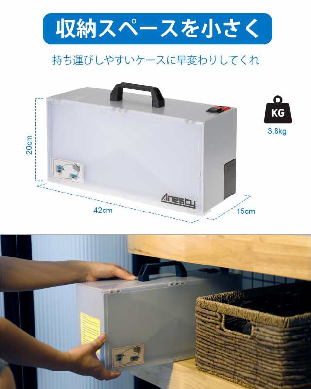 Anesty 塗装ブース スプレーブース LED照明 スイッチ2モード LEDのみ点灯 延長用ダクトホース付 交換フィルター1枚付属