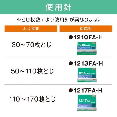 マックス ホッチキス 大型ホッチキス 12号針使用 30~170枚とじ グレー HD-12N/17_4