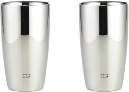 ヨシカワ 日本製 タンブラー ステンレス 二重構造 シルバー 370ml 2pcs 磨き屋シンジケート YJ1193