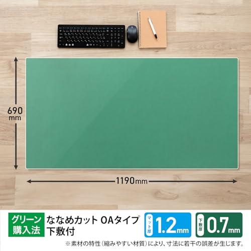 プラス デスクマット マウス対応 下敷付 エコノミータイプ サイズ 多数 マット めくれにくい インクが移りにくい 1.9？厚 薄手 1190×690？ 透明+グリーン DM-127EW 41-022_1