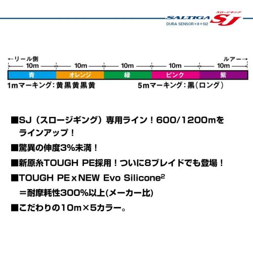 ダイワ(DAIWA) PEライン UVFソルティガSJデュラセンサー×8+Si2 1.2号 600m 5カラー(カラーマーキング付)_4