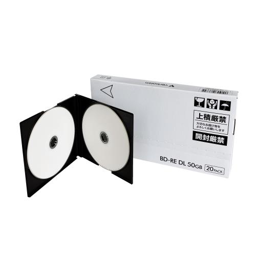 Verbatim バーベイタム くり返し録画用 BD-RE DL 50GB 20枚 5mmツインスリムケース インクジェットプリンタ対応（ホワイト） 片面2層 1-2倍速 ﾒｰﾙBOX便 VBE260NP20MT