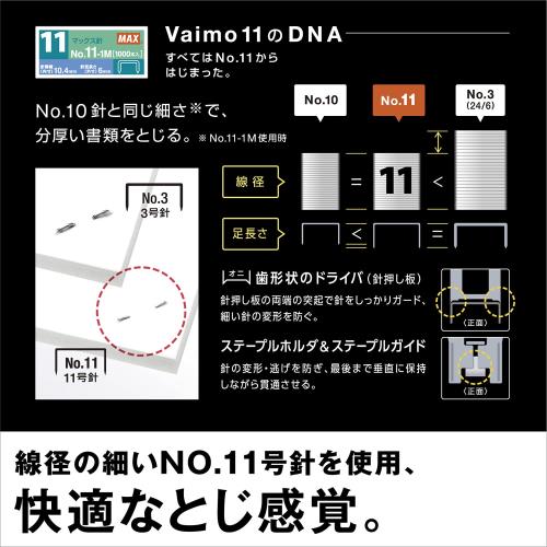 マックス ホッチキス バイモ11 ロング 中とじ 100本装填 ホワイト HD-11DB/W_6