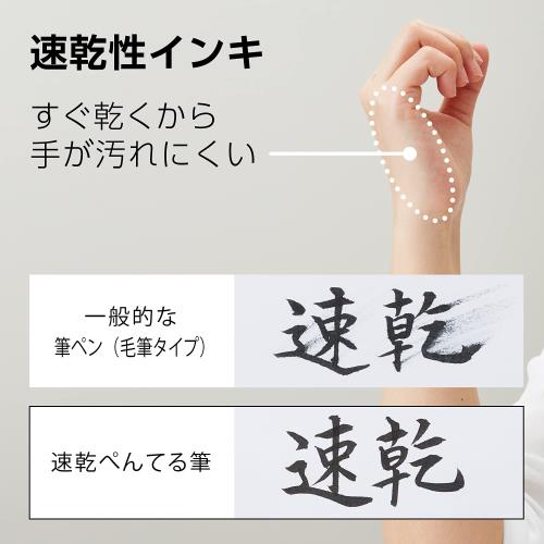 ぺんてる 筆ペン 速乾 ぺんてる筆 中字 10本 XFPD5L_1