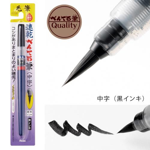 ぺんてる 筆ペン 速乾 ぺんてる筆 中字 10本 XFPD5L_6