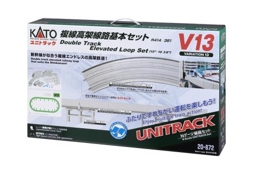 Nゲージ鉄道模型 20両セット KATO Nゲージ V13 複線高架線路基本セット (R414/381) 20-872 鉄道模型