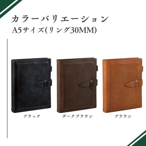 レイメイ藤井 ダヴィンチ グランデ ロロマクラシック システム手帳 A5サイズ リング30mm ブラウン DSA1162C_8