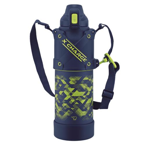 象印 水筒 クールボトル 1.5L 運動時におすすめ スポーツタイプ シームレスせん 衝撃や擦れに強いプロテクトアーマー ライムブルー SD-HB15-AG