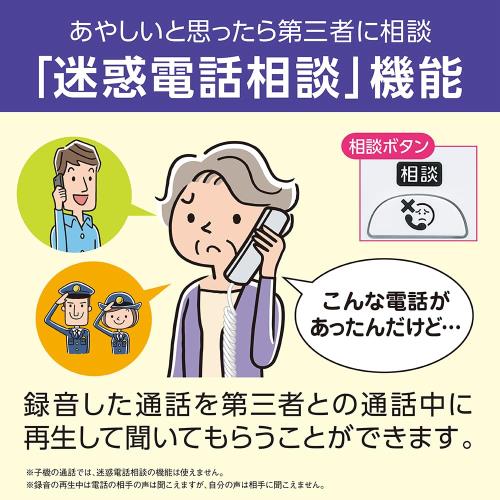 正規品 パナソニック コードレス電話機 VE-GD69DL-W 温湿度アラーム搭載 迷惑防止機能 ホワイト優良 防犯 電話機 推奨品_2