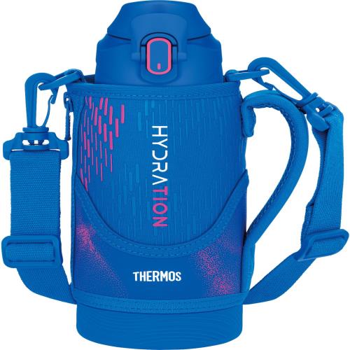 サーモス 水筒 真空断熱スポーツボトル 800ml ブルーピンク 保冷専用 子供用 ポーチ付き 肩に優しいストラップ FJS-800F BLP