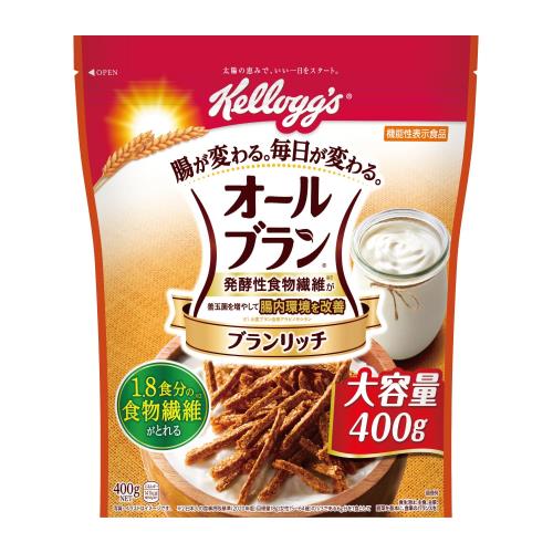 ケロッグ オールブラン ブランリッチ 大容量 400g ×6袋 小麦ふすま シリアル 腸活 発酵性 食物繊維