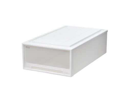 天馬(Tenma) 収納ボックス フィッツケース 74サイズ(押入れ) ホワイトクリア 幅44×奥行74×高さ23cm 積み重ね可能 再生材使用 74-44M