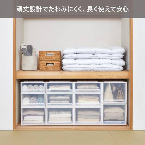 天馬(Tenma) 収納ボックス フィッツケース 74サイズ(押入れ) ホワイトクリア 幅44×奥行74×高さ23cm 積み重ね可能 再生材使用 74-44M_4