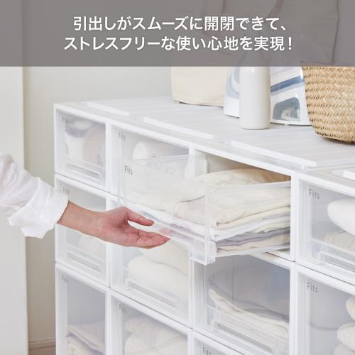 天馬(Tenma) 収納ボックス フィッツケース 74サイズ(押入れ) ホワイトクリア 幅44×奥行74×高さ23cm 積み重ね可能 再生材使用 74-44M_7