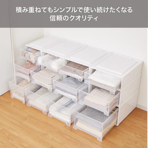 天馬(Tenma) 収納ボックス フィッツケース 74サイズ(押入れ) ホワイトクリア 幅44×奥行74×高さ23cm 積み重ね可能 再生材使用 74-44M_8