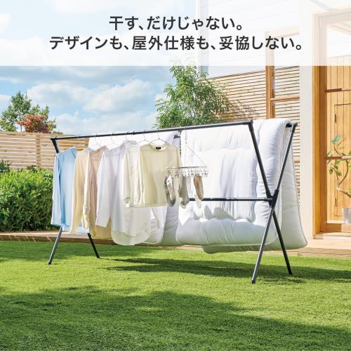 天馬 洗濯物干し 屋外 布団干し 伸縮式布団4枚干しX型 簡単組立 サビにくい 物干しスタンド ベランダ 室内物干し 折りたたみ ブラックサイズ 幅137-238×奥行62×高さ115cmPSBK-12_3