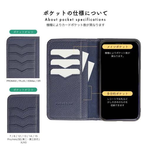 HANATORA iPhone8 7 SE3 SE2 (第3世代 第2世代) ケース 手帳型 本革 スマホケース スマホ スタンド コードホルダー 付き シュリンクカーフレザー ギフト マグネットな・