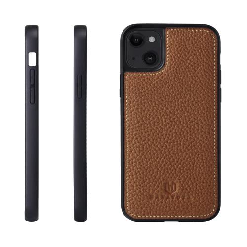 HANATORA iPhone12mini ケース 本革 耐衝撃 スマホケース スマホ コードホルダー 付き シュリンクカーフレザー ギフト バンパー型 マグネットなし キャメル SPG-12Mini-Camel
