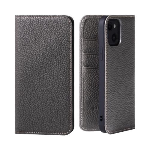 HANATORA iPhone13 ケース 手帳型 本革 スマホケース スマホ スタンド コードホルダー 付き シュリンクカーフレザー ギフト マグネットなし オリーブグレー PH-13-OliveGray 父の日ギフト 父の日 ギフト 誕生日 人気商品 お父さん 服 30代 40代 50代 60代 70代
