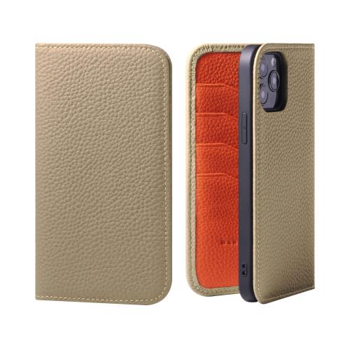 HANATORA iPhone13ProMax ケース 手帳型 本革 スマホケース スマホ スタンド コードホルダー 付き シュリンクカーフレザー ギフト マグネットなし グレージュ + オレンジ PH-13ProMax-Grege-OG 父の日ギフト 父の日 ギフト 誕生日 人気商品 お父さん 服 30代 40代 50代 60代 7