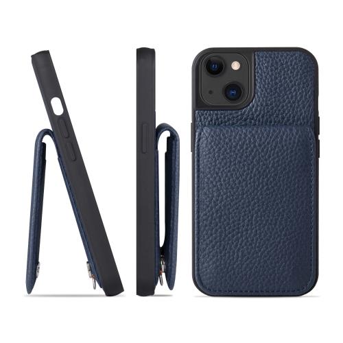 HANATORA iPhone13 ケース バンパー型 本革 スマホケース スマホ カードポケット スタンド ショルダーストラップ 付き シュリンクカーフレザー ギフト ブルーインディゴ SCPG-13-BlueIndigo 父の日ギフト 父の日 ギフト 誕生日 人気商品 お父さん 服 30代 40代 50代 60代 70代