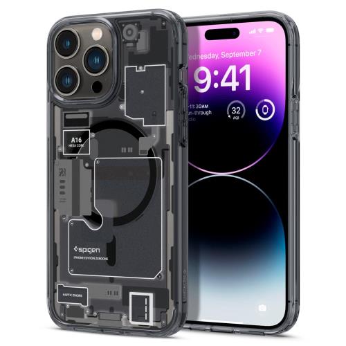 Spigen iPhone14Pro ケース MagSafe対応 マグネット搭載 黄変なし 2重構造 米軍MIL規格取得 耐衝撃 すり傷防止 マグセーフ 適用カバー ワイヤレス充電対応 ウルトラ・ハイブリッド マグフィット ACS05540 (ゼロ・ワン)