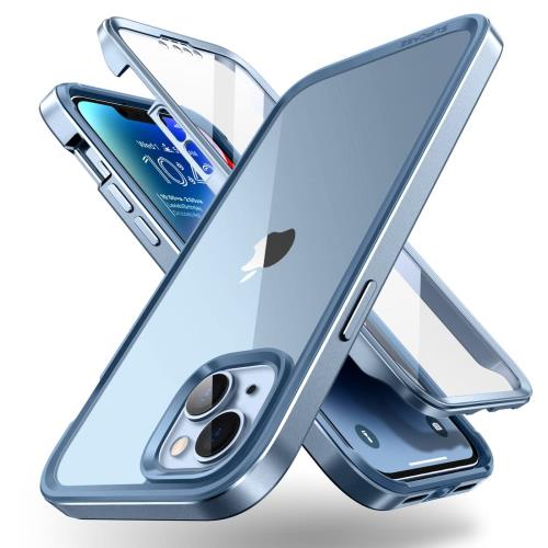 SUPCASE iPhone14Plus 6.7インチ ケース 2020 全面保護 フィルム付き 米軍MIL規格取得 耐衝撃 薄型 レンズ保護 一体感 密着感 裏面クリア 軽量 ワイヤレス充電可能 EdgeXTシリーズ