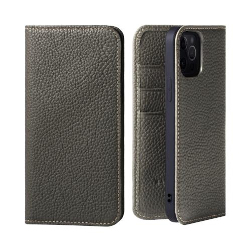HANATORA iPhone14Pro ケース 手帳型 本革 スマホケース スマホ スタンド コードホルダー 付き シュリンクカーフレザー ギフト マグネットなし オリーブグレー PH-14Pro-OliveGray 父の日ギフト 父の日 ギフト 誕生日 人気商品 お父さん 服 30代 40代 50代 60代 70代